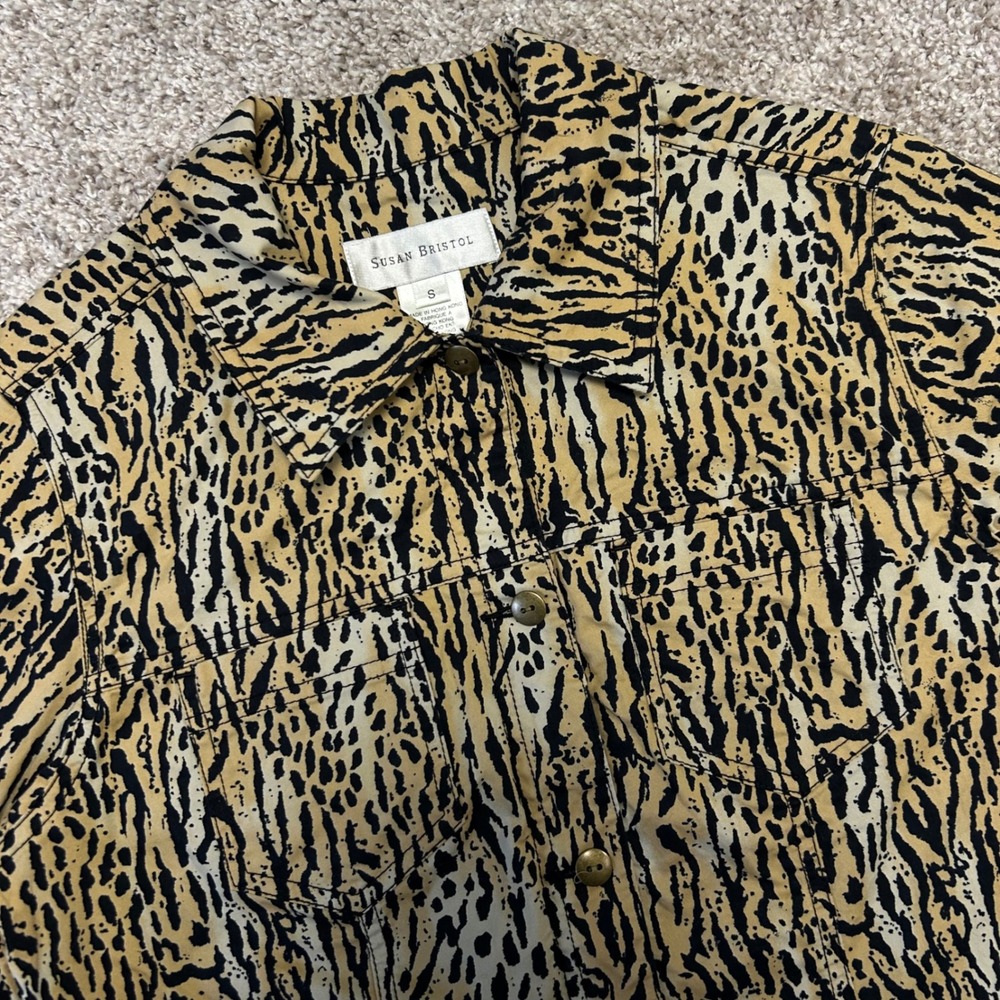 Vintage Susan Bristol Cheetah Print Leopard Jacket Women Size Small Animal Print